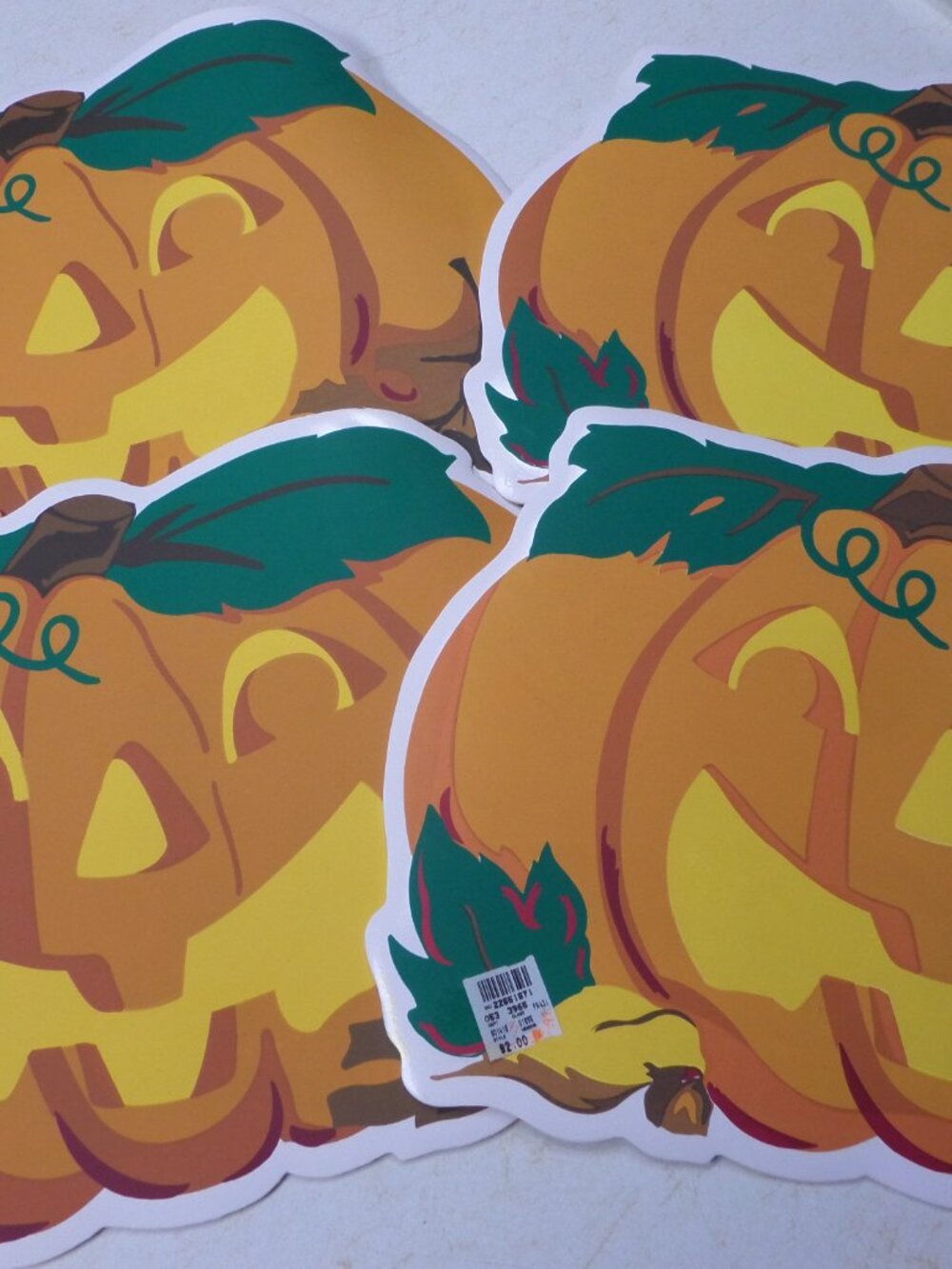 B& D Vintage Halloween Pumpkin 100% PVC Set of 4 Placemats NWT